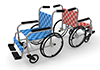 Wheelchair / Blue / Red --Free Illustration Material --Medical Care | Nursing Care | Hospital | People