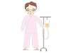 Intravenous drip | Women | Corridors-Medical care | Nursing care / welfare | Free illustrations