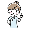 指差しで説明する女性介護士のイラスト