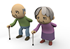 Old man / wand / couple --Free illustration material --Medical care | Nursing care | Hospital | Person