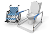 Toilet ｜ Wheelchair ｜ Excretion --Free illustration material --Medical care ｜ Nursing care ｜ Hospital ｜ Person