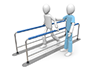 Handrails for rehabilitation ｜ Simple parallel bars ｜ Nursing staff ――Free illustration material ――Medical ｜ Nursing ｜ Hospital ｜ People