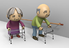 Facilities / Walking / Equipment --Free Illustration Material --Medical Care | Nursing Care | Hospital | People