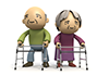 Elderly / Walking / Equipment --Free Illustration Material --Medical Care | Nursing Care | Hospital | People