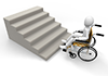 Stairs / Physically Handicapped / Difficult-Free Illustration Material-Medical Care | Nursing Care | Hospital | People