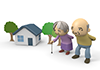 Housing ｜ Elderly ｜ Couple ――Free illustration material ―― Medical care ｜ Nursing care ｜ Hospital ｜ People