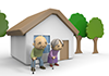 Old age / house / couple --Free illustration material --Medical care | Nursing care | Hospital | Person