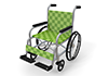 Wheelchair ｜ Green ｜ Nursing care products ――Free illustration material ―― Medical ｜ Nursing care ｜ Hospital ｜ People