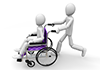 Walk / Wheelchair / Staff --Free Illustration Material --Medical Care | Nursing Care | Hospital | People