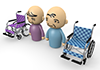 Grandpa / Wheelchair / Outing --Free Illustration Material --Medical Care | Nursing Care | Hospital | People