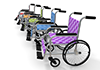 Wheelchairs ｜ 5 ｜ Colorful ――Free illustration material ――Medical ｜ Nursing ｜ Hospital ｜ People