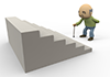 Grandpa / In front of the stairs / Cane --Free illustration material --Medical care | Nursing care | Hospital | Person