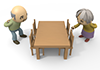 Living ｜ Elderly ｜ Table ――Free illustration material ―― Medical care ｜ Nursing care ｜ Hospital ｜ People