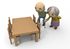 Table / old man / house --free illustration material --medical care | nursing care | hospital | person