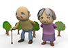 Elderly couple ｜ Trees ｜ Smile ――Free illustration material ―― Medical care ｜ Nursing care ｜ Hospital ｜ People