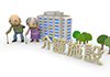 3D characters / Nursing care facility / Elderly housing with care --Free illustration material --Medical care | Nursing care | Hospital | Person