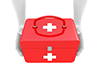 First Aid Kit / Present / Medical / Treatment ｜ Medicine / Medical Site / Health / Nurse / White Coat ――Free Illustration Material ――Medical ｜ Nursing ｜ Hospital ｜ Person