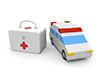 First Aid Kit | Ambulance | Treatment | Emergency | Rush --Free Illustration Material --Medical Care | Nursing Care | Hospital | Person