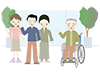 Happy grandfather ｜ Nursing care facility ｜ Family visit --Medical care ｜ Nursing care / welfare ｜ Free illustration