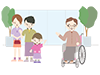 Nursing care facility ｜ Family visit ｜ Go to see the situation ――Medical care ｜ Nursing care / welfare ｜ Free illustration