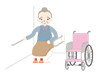 Toilet ｜ Grandmother ｜ Wheelchair-Medical care ｜ Nursing care / welfare ｜ Free illustration