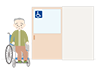 Grandfather who wants to go to the bathroom | Wheelchair-Medical care | Nursing care / welfare | Free illustration