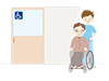 Grandmother going to the bathroom | Care worker | Wheelchair-Medical care | Nursing care / welfare | Free illustration