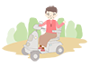 Electric cart ｜ Electric wheelchair ｜ Grandmother ｜ Movement --Medical care ｜ Nursing care / welfare ｜ Free illustration
