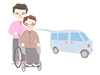 Nursing taxi ｜ Grandmother ｜ Wheelchair --Medical ｜ Nursing / welfare ｜ Free illustration