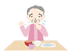 Clogged throat during meals / elderly people ｜ Food ｜ Elderly people ――Medical care ｜ Nursing care / welfare ｜ Free illustrations