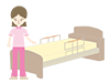 Bed preparation ｜ Bedtime ｜ Elderly housing with care ｜ Nursing care / welfare ｜ Free illustration