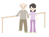 Elderly / Rehabilitation / Nursing Staff ｜ Walking ｜ Exercise ――Medical ｜ Nursing / Welfare ｜ Free Illustrations