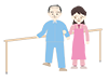 Rehabilitation / Nursing staff / Assistance ｜ Handrail ｜ Slowly --Medical ｜ Nursing / welfare ｜ Free illustration