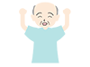 Cheerful grandfather ｜ Smile ｜ Laugh ―― Medical care ｜ Nursing care / welfare ｜ Free illustration