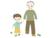 Grandpa walking with grandchildren ｜ Exercise ｜ Fun ――Medical care ｜ Nursing care / welfare ｜ Free illustration