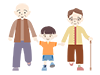 Walk with grandchildren / elderly people | elderly people | facilities-medical care | nursing care / welfare | free illustrations
