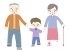 Elderly / Grandchild / Walk-Medical | Nursing / Welfare | Free Illustration