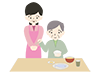 Eating Rice / Elderly | Fun-Medical Care | Nursing Care / Welfare | Free Illustrations