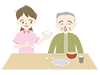 Enjoyable meals / elderly people ｜ Nurses ｜ Assistance ――Medical care ｜ Nursing care / welfare ｜ Free illustrations
