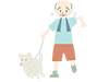 Walk / Dog / Elderly ｜ Exercise ｜ Move Body ――Medical Care ｜ Nursing Care / Welfare ｜ Free Illustration