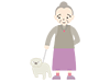 Walk / Grandmother / Dog ｜ Daily routine ｜ Medical care ｜ Nursing care / welfare ｜ Free illustration