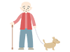 Walking with a dog / Sanpo ｜ Exercise ｜ Medical care ｜ Nursing care / welfare ｜ Free illustration