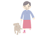 Elderly / Dog on a Walk ｜ Elderly ――Medical Care ｜ Nursing Care / Welfare ｜ Free Illustration