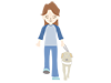 Visually impaired and guide dogs | Women-Medical care | Nursing care / welfare | Free illustrations