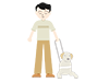 Visually Impaired / Guide Dog ｜ Men ――Medical Care ｜ Nursing Care / Welfare ｜ Free Illustrations