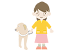 Children and guide dogs | Girls-Medical care | Nursing care / welfare | Free illustrations