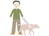 Guide dogs and visually impaired people | Men-Medical care | Nursing care / welfare | Free illustrations