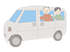 Going out by long-term care taxi ｜ Going out --Medical care ｜ Nursing care / welfare ｜ Free illustration