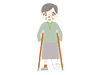 Crutches | Injuries | Grandmothers-Medical Care | Nursing Care / Welfare | Free Illustrations