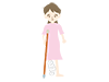Broken leg | Broken | Female | Crutches-Medical care | Nursing care / welfare | Free illustrations